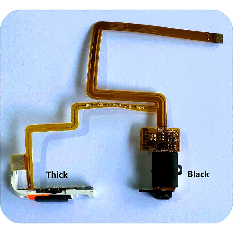 Headphone Jack Audio Flex Cable for iPod Classic 7th Gen 160GB,6th Gen 80GB/120GB,5th/video Gen 30GB - White & Black - Thin