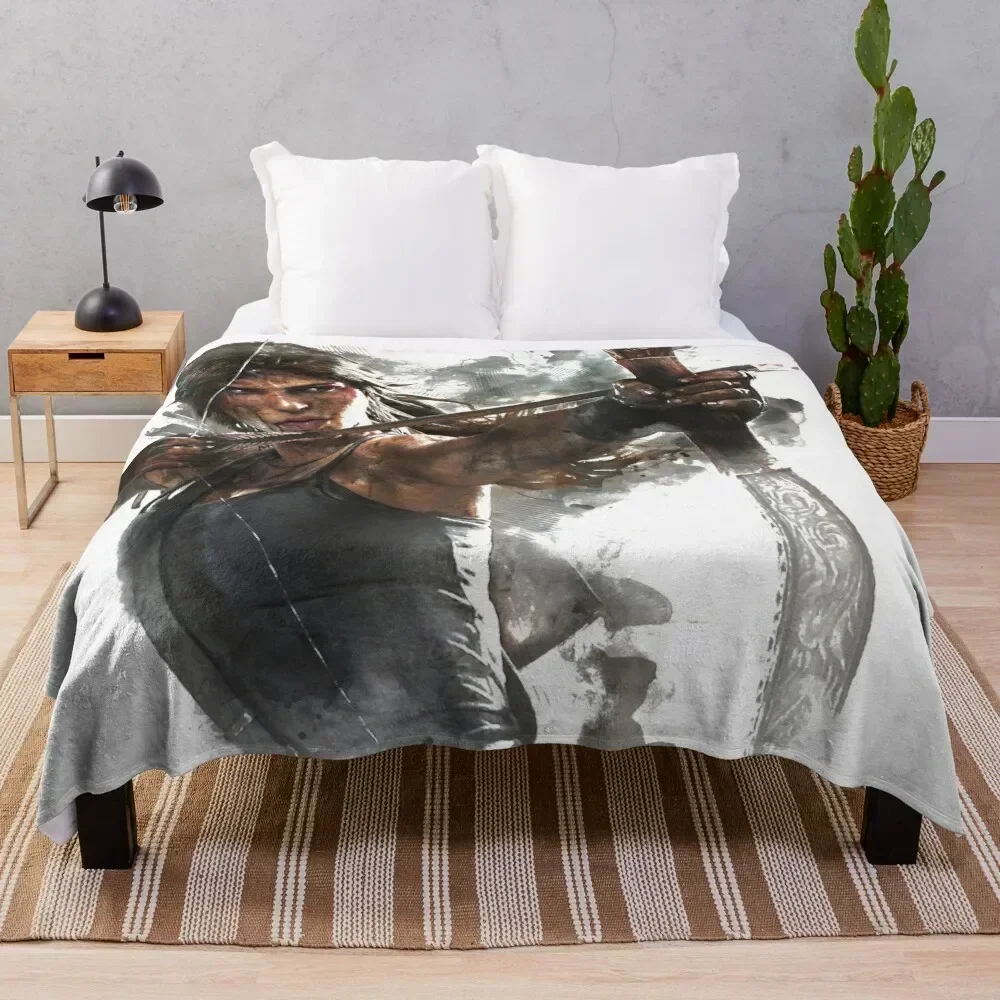 

Tomb Raider Painting Throw Blanket For Sofa Thin Extra Large Throw Multi-Purpose Blankets