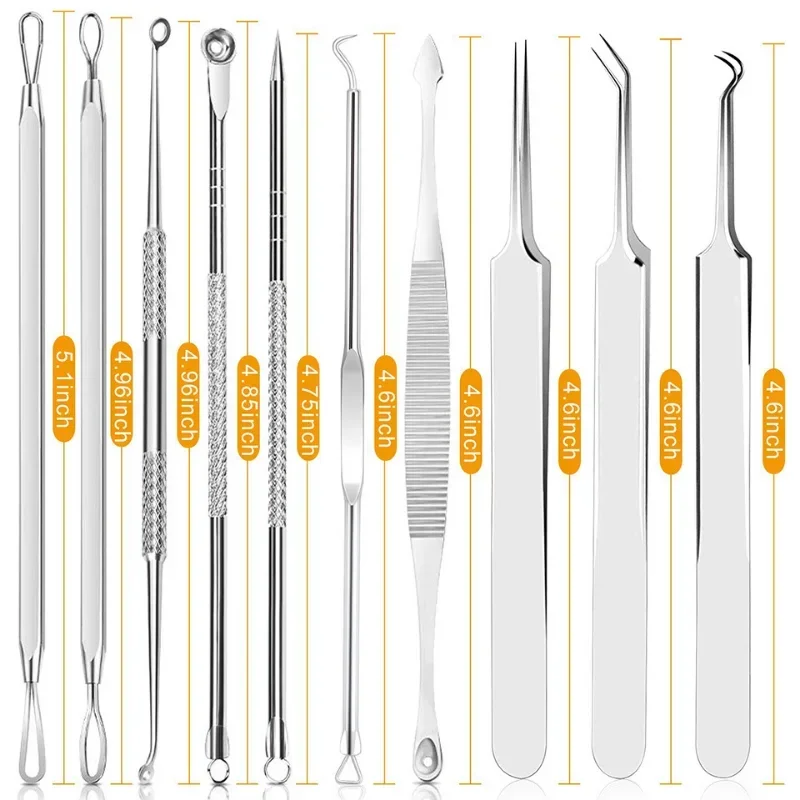 Pimple Popper Tool Kit, removedor de cravos, extrator Comedone, remoção de zit para testa facial e nariz, ferramentas de cuidados com a pele