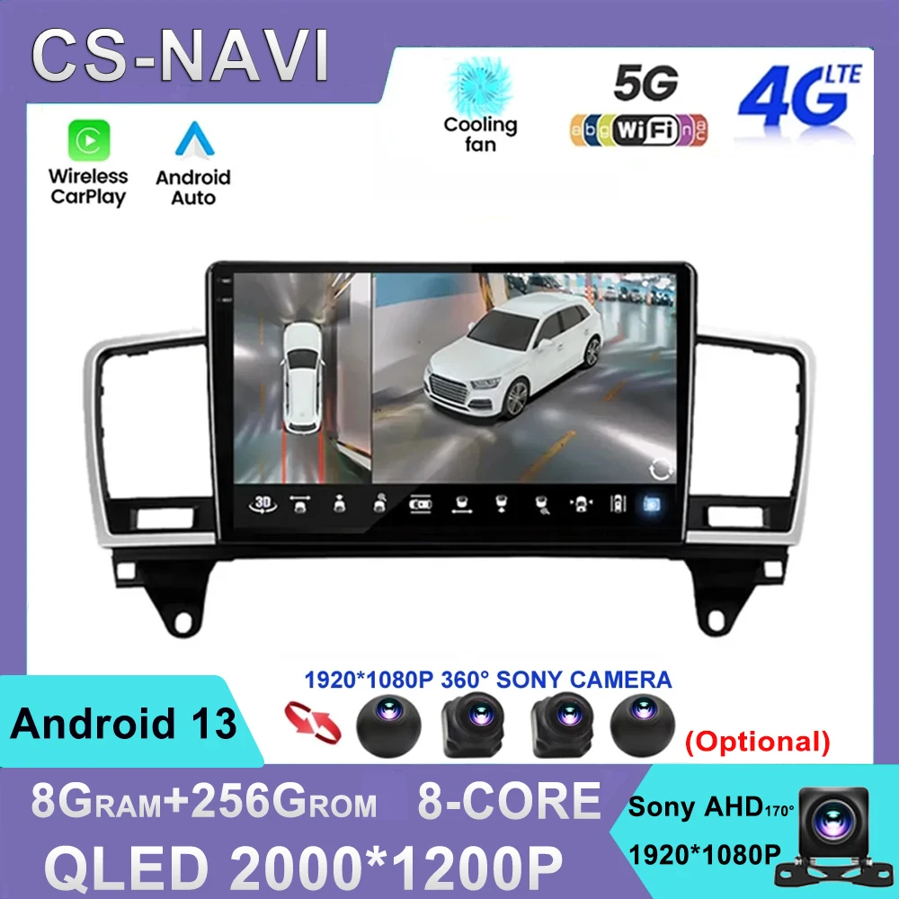 For Mercedes Benz M-Class M Class W166 ML 2011-2015 Car Radio With Screen Qled  Android Auto Carplay Multimedia Player Video GPS