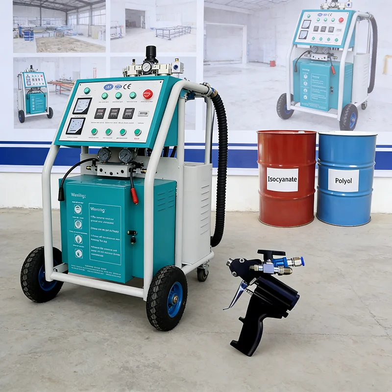 

Portable Polyurethane Spray Foam Equipment with Cart and Hose Reel for Insulation Contractors