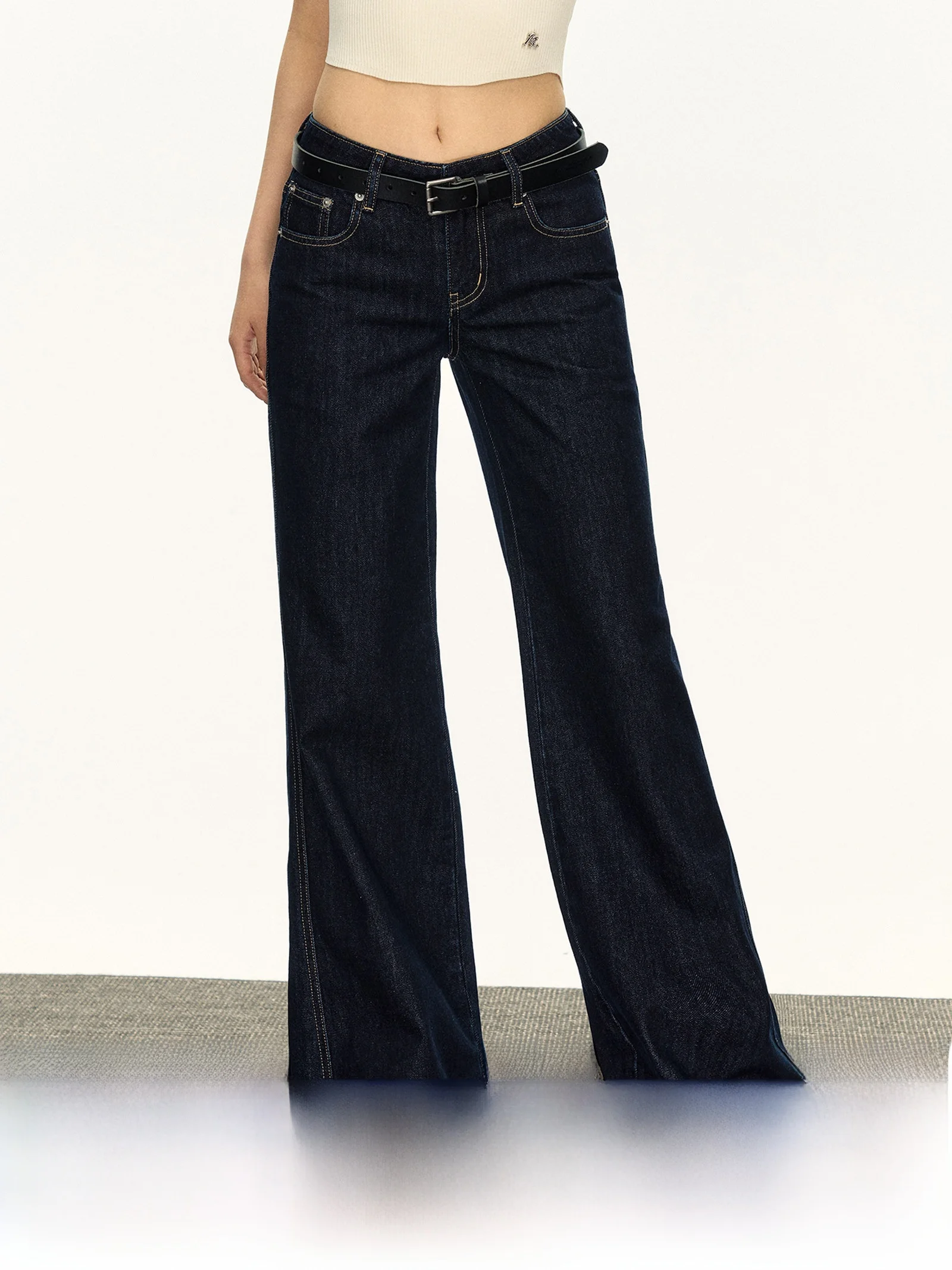 

Ariseism American Retro Wide Leg Jeans Low Waist Loose Straight Long Pants Women's Spring New Sle Slimming Effect