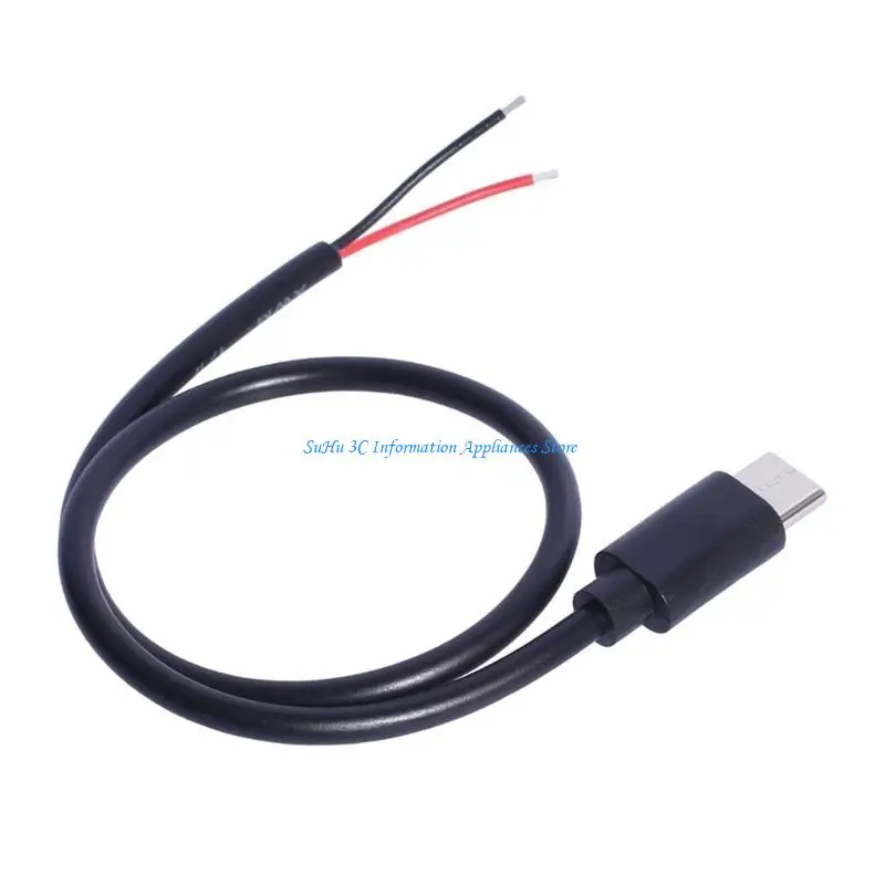 

30CM USB C To Open End 2Pin Power Cable For Mobile And Tablet Charging