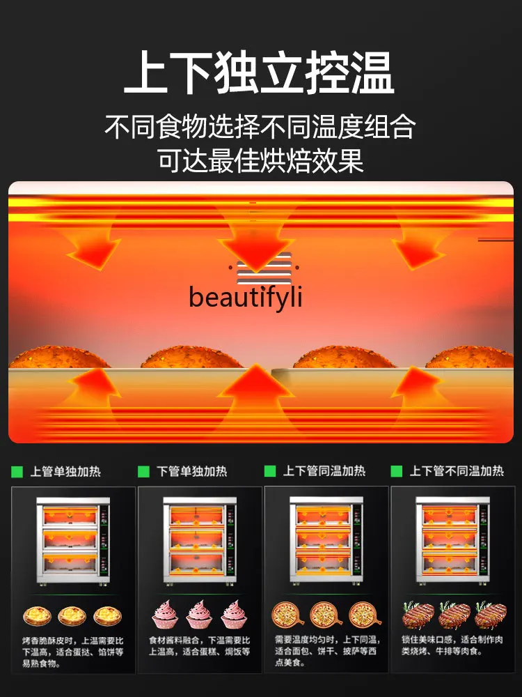 فرن كهربائي متعدد الوظائف ، سعة كبيرة ، تجاري ، خبز ، كيك ، بيتزا ، خبز ، فرن غاز