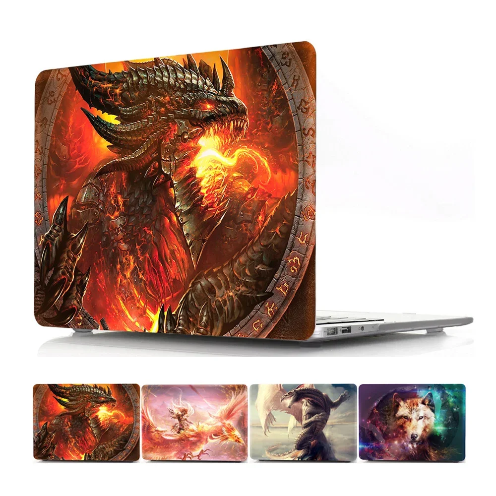 3D Fire Dinosaur Flaming  Hard Laptop Case for MacBook Air Pro Retina 11 12 13 15 Inch Case for Macbook A1707 A1706 A1708 Case