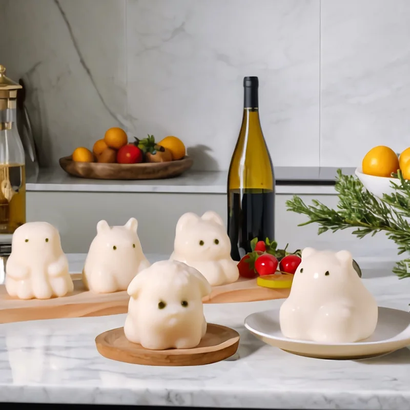 

4 шт. силиконовая форма для желе для собак и кроликов-форма для мусса с героями мультфильмов «сделай сам», форма для котте и пудинга «Панна»