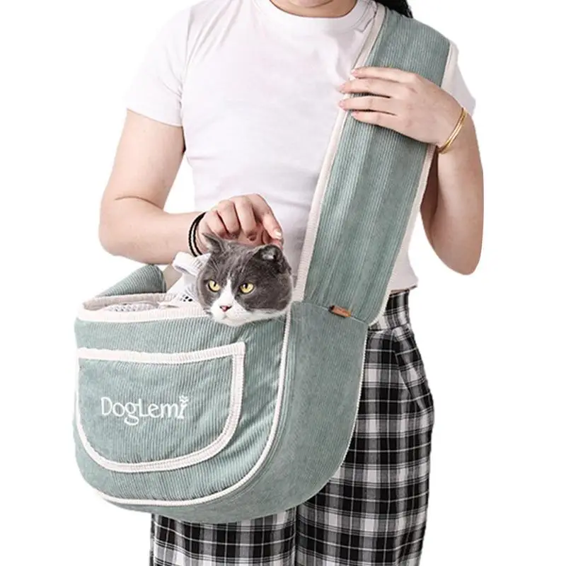 Puppy Sling Waterproof Dog Shoulder Bag Breathable Handbag Kitten Mesh Carrier Bag Puppy Pouch Small Pet Travel Accessories