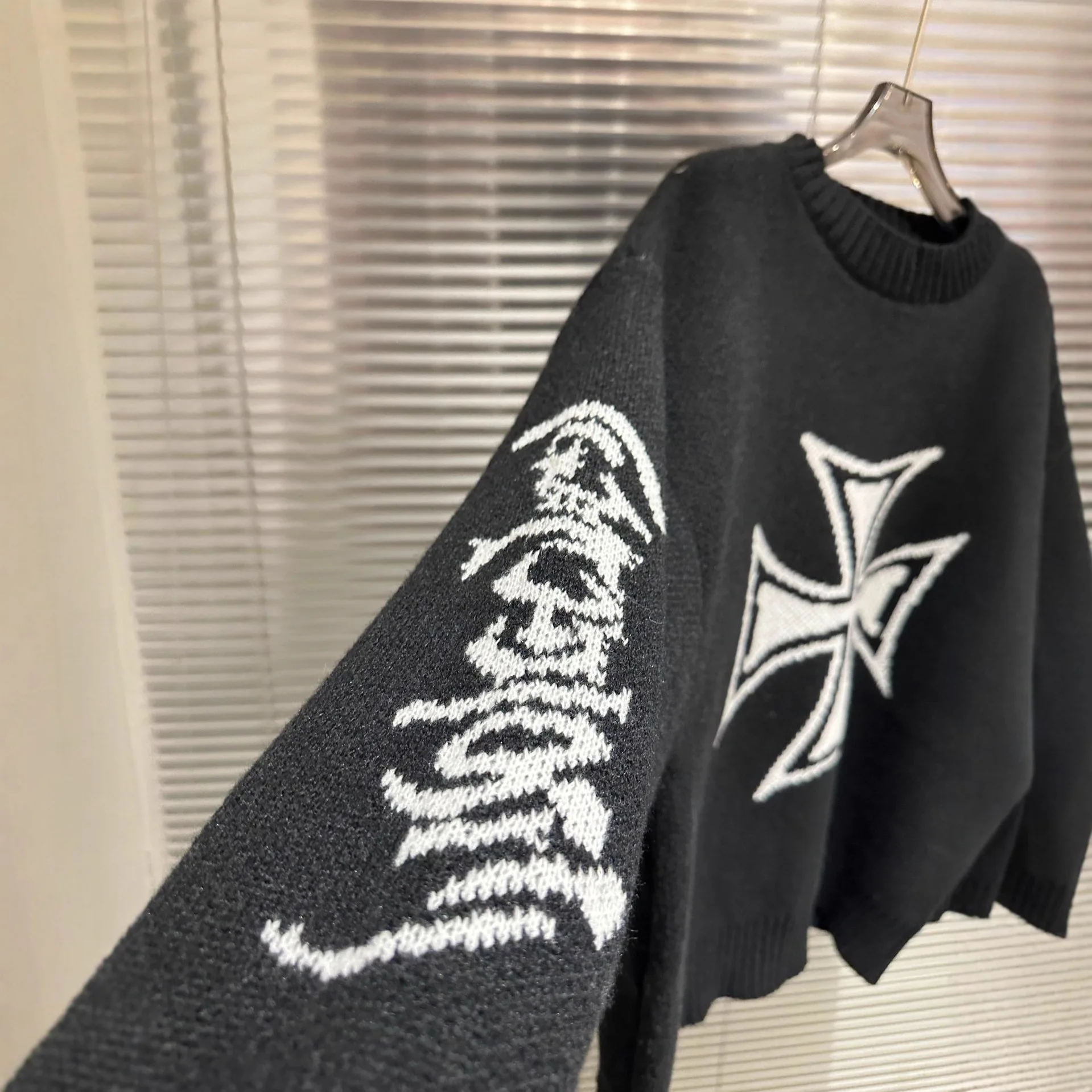 Suéter negro West Coast Choppers Project G/R para hombre y mujer, sudaderas de punto con cuello redondo de la mejor calidad