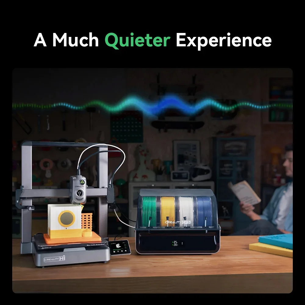 طابعة Creality Hi Combo ثلاثية الأبعاد، نظام CFS متعدد المواد، طباعة سريعة 500 مم/الثانية، كاميرا مراقبة، حتى 16 لونًا، 260*260*300 مم #6
