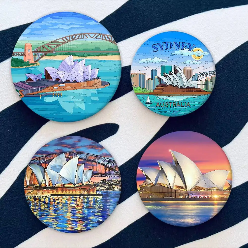 Sydney Opera House Badges Tinplate Soft Button Pin Brooch Metal Badge Custom Jewelry Accessories Hat Bag Lapel