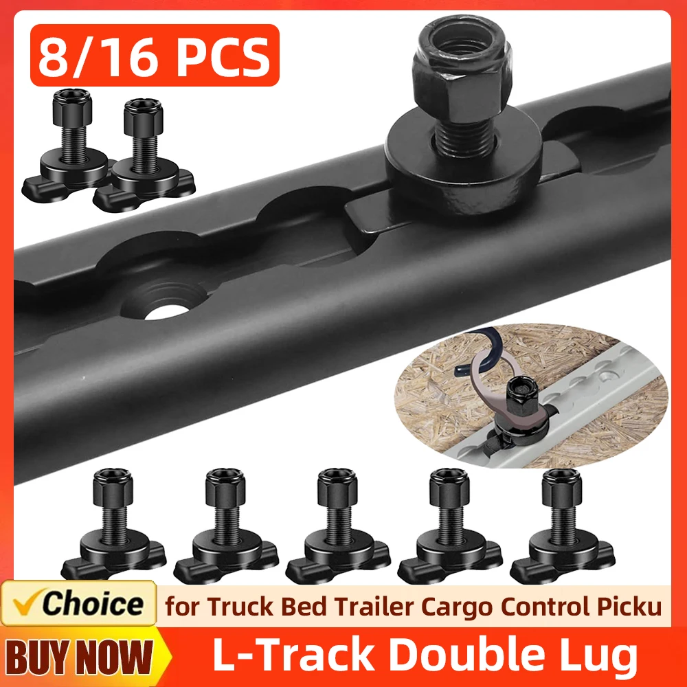 

8/16PCS Threaded Stud Fitting Bearing 6000 LBS Heavy-Duty Bolt Down Anchor Points L Track Threaded Stud for Truck Bed Pickup ATV