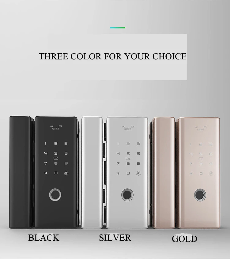 

Smart Door Fingerprint Lock Electronic Digital Gate Opener Electric RFID IC Biometric finger print security Glass Password Card