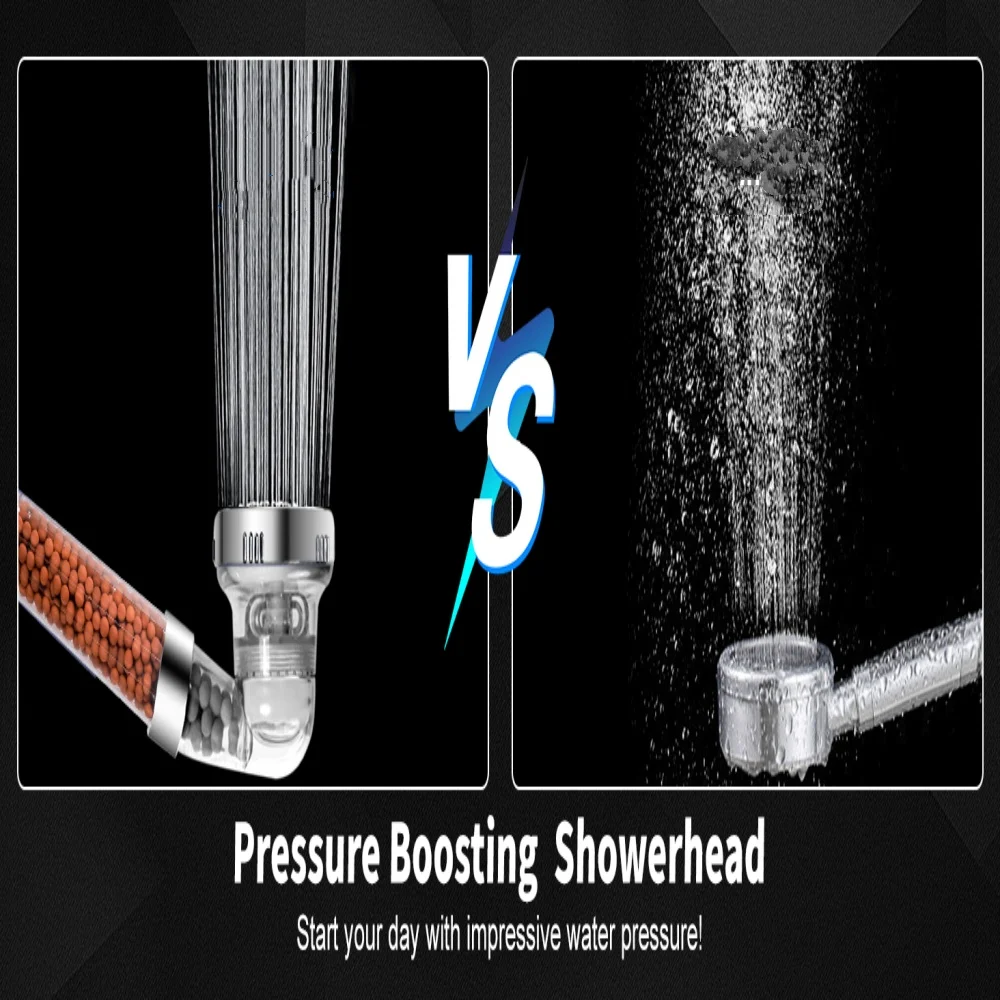 New 3-speed Shower Head High Pressure Negative Ion Water Purification Filtration Hard Water Softening Filter Shower Accessories