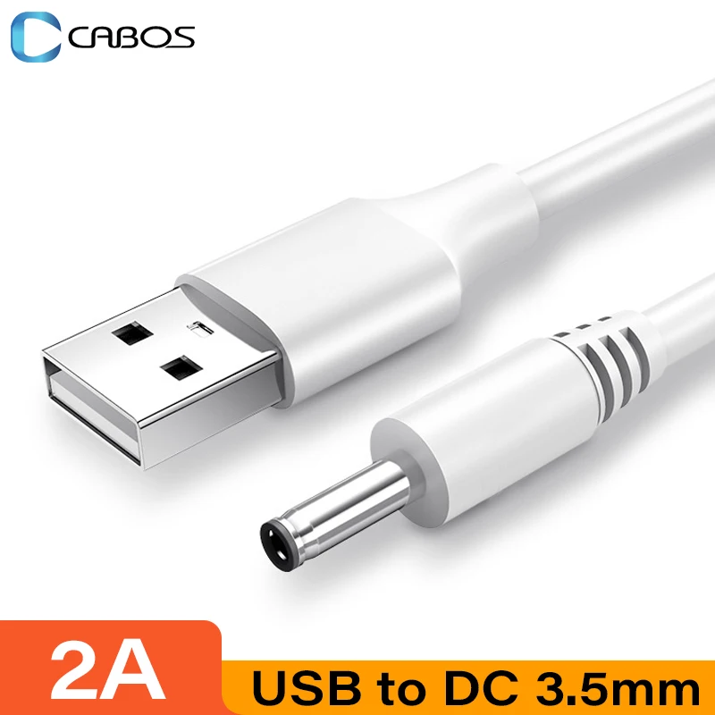 USB to DC 3.5mm Charging Cable Adapter 5V Power Supply Cord USB A Male to 3.5 Jack Connector Power Cable for USB Hub Charger