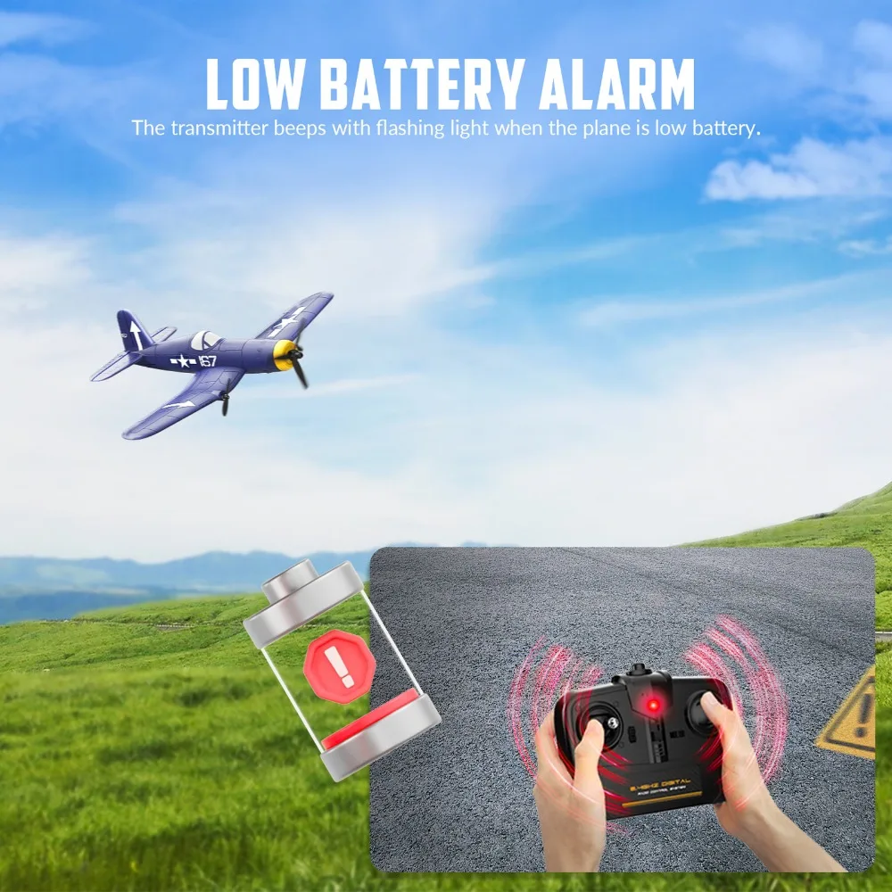 볼란텍스RC F4U 코르세어 2.4G 3CH RC 비행기 400mm EPP 폼 고정익 워버드 스마트 밸런스 장난감 (어린이/성인용 선물)