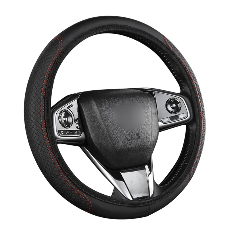 SEAMETAL Car Steering Wheel Cover Anti Slip Pu Leather Steering Protector Anti Scratch Steer Wheel Cover Universal for 37-39cm