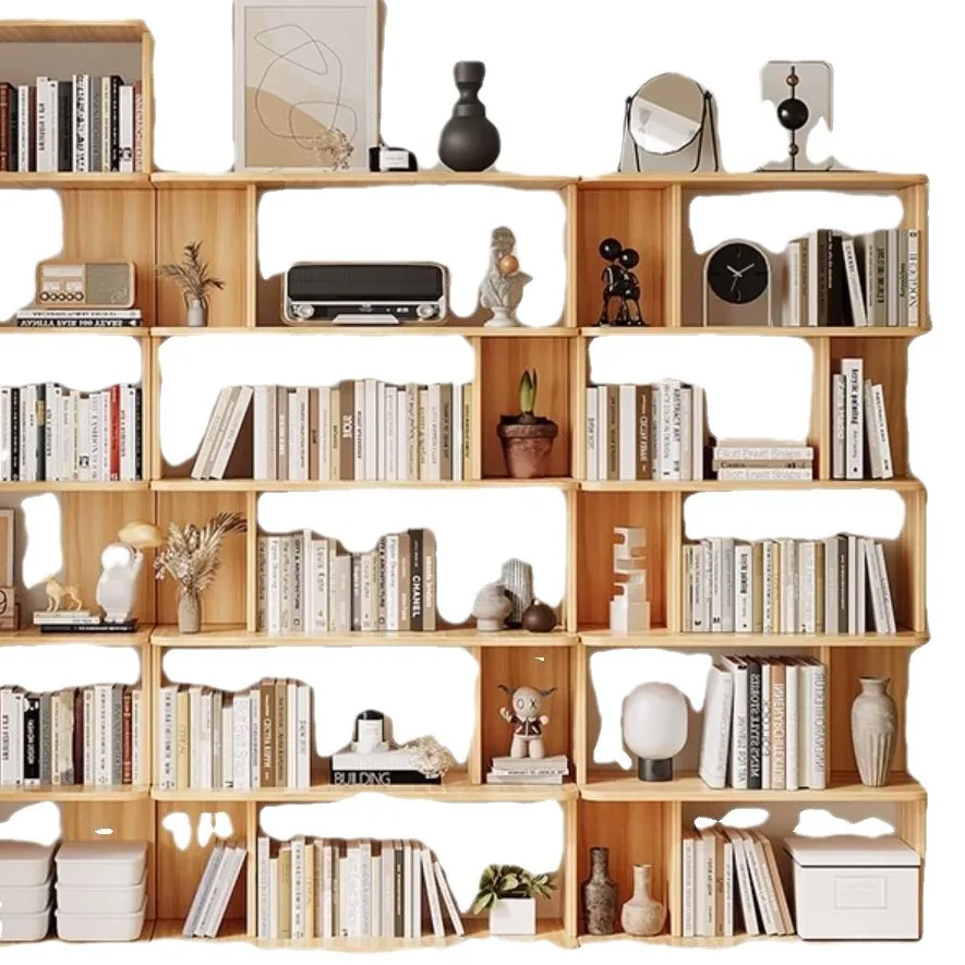

Solid wood, corner, bookshelf, floor, household, living room, multi-layer, storage, combination