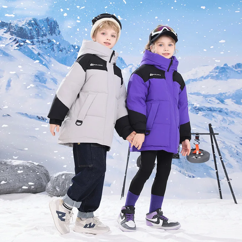 

Children Kids Girls Down Coat Winter Waterproof Hooded 5 To 12 Year Girls Loose Outerwear Thicken Teenager Girls Warm Jackets