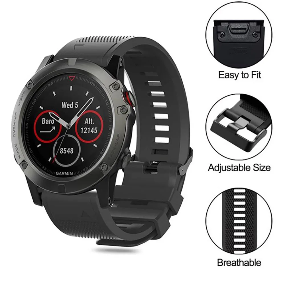 For Coros Vertix/Vertix 2 QuickFit Silicone Watch Strap Watchband 26mm 22mm For Garmin Fenix 8/E 47mm 51mm/7X 7 6 Pro Bracelet view 3