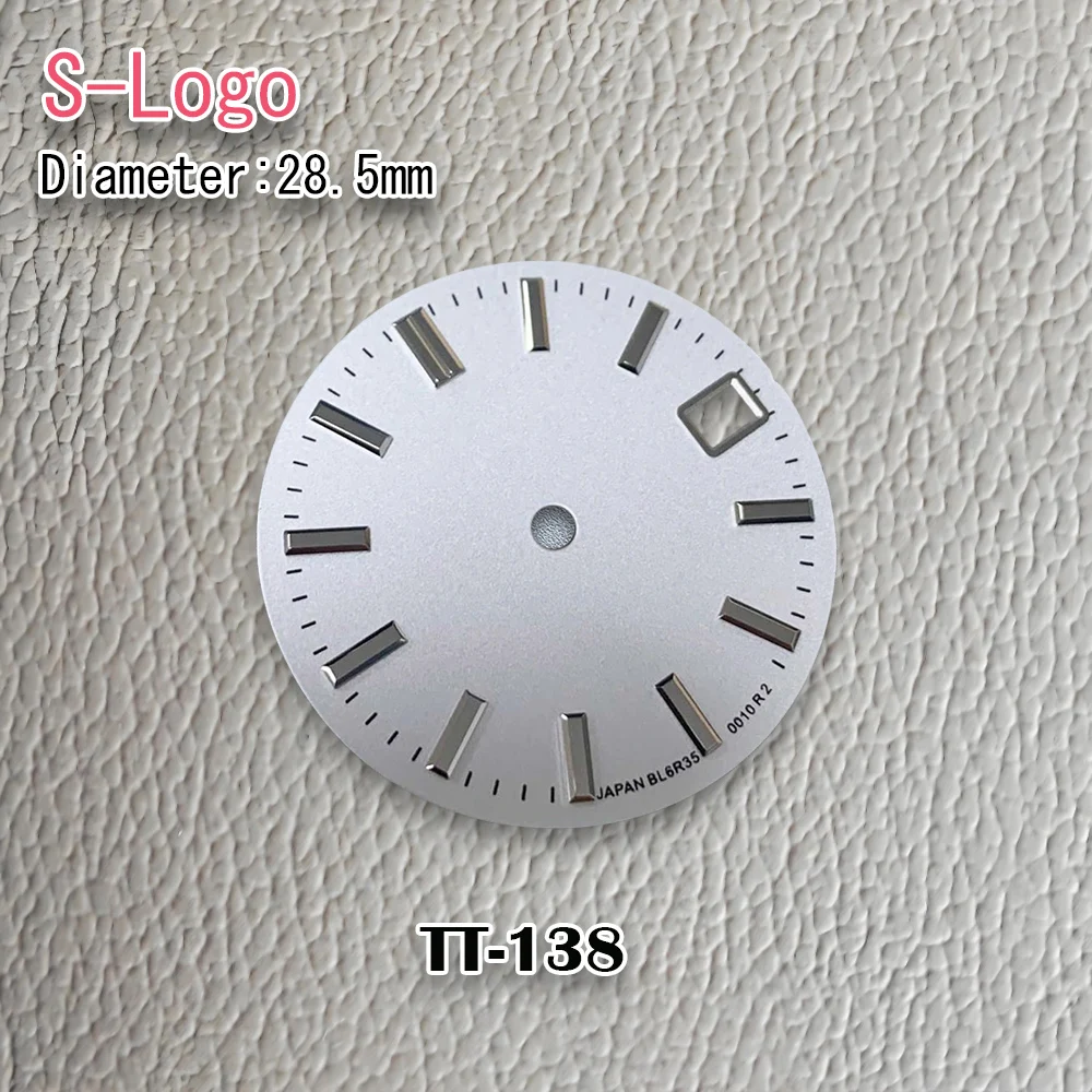 New 28.5mm GS Logo NH35 Dial black Sunray Dial Fit NH36/4R/7S Movement No Luminous High Quality Watch Modification Accessories