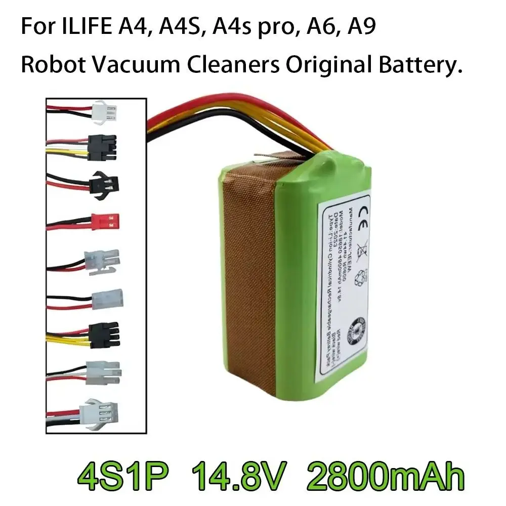 Original  Lithium Battery  For ILIFE A4 A4s V7 A6 V7s Plus Robot Vacuum Cleaner INR18650 M26-4S1P battery 14.8V 2800mah