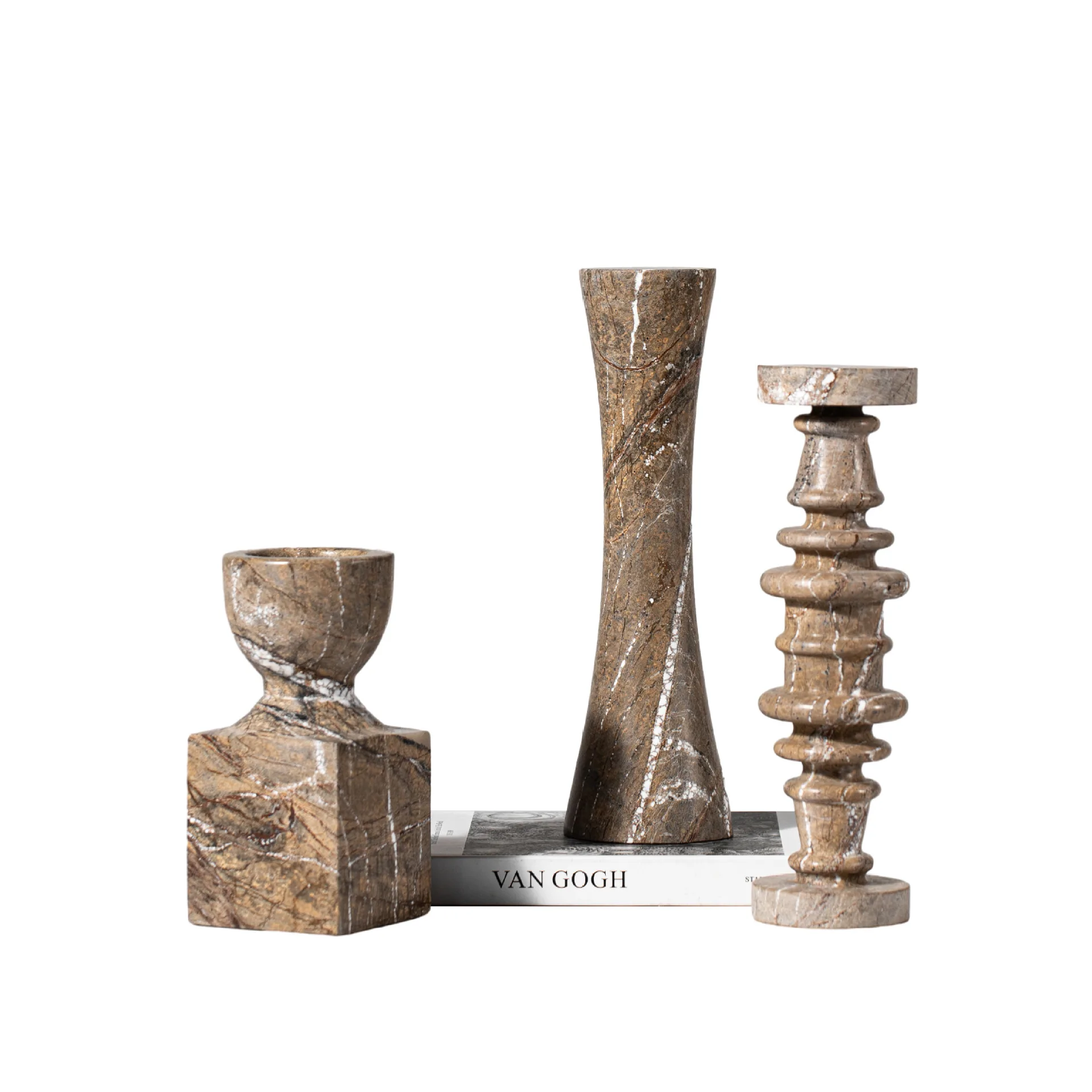 

Natural Marble Candle Holder Vintage Candlesticks for Wedding and Christmas Decoration