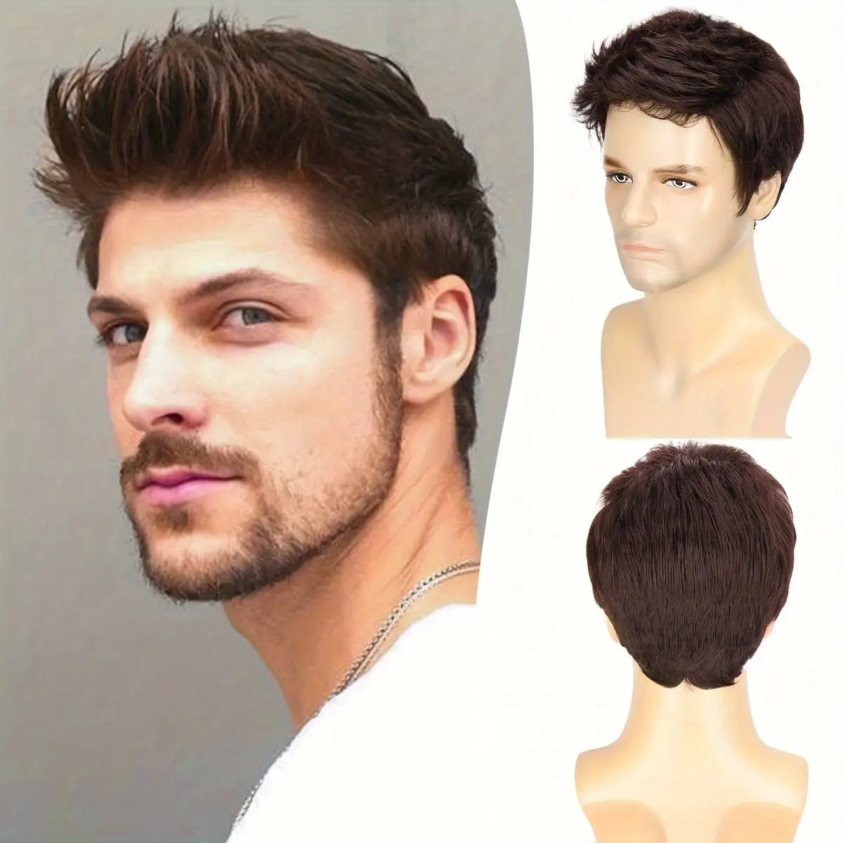 

Fashionable Brown Short Wavy Elf Short Synthetic Wig heat-resistant fiber,role-playing costumes,wigs for cosplay