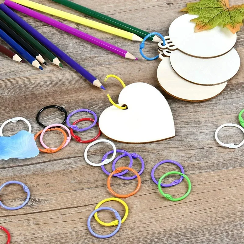 100Pcs Colorful Book Loose Leaf Binder Rings - 3Cm Metal Loose Paper Notebook Rings Keychain Rings For Cards, Document