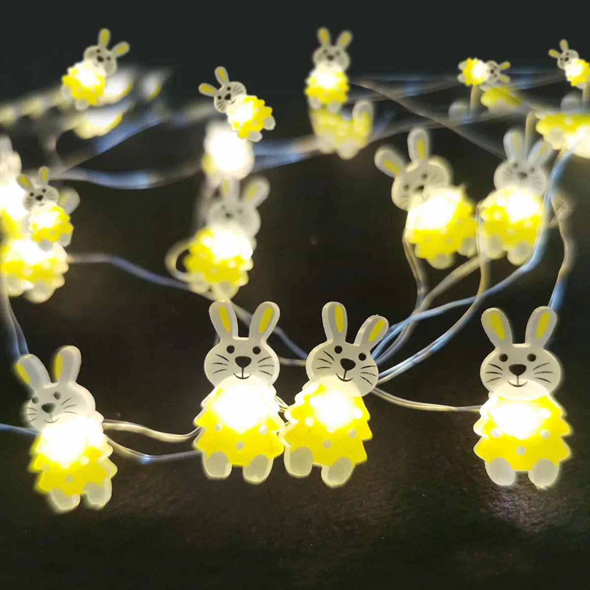 2M Easter Eggs String Lights Bunny Ester Rabbit Light Colorful Eggs Chicks Happy Easter Day Decor For Home  Rabbit Party