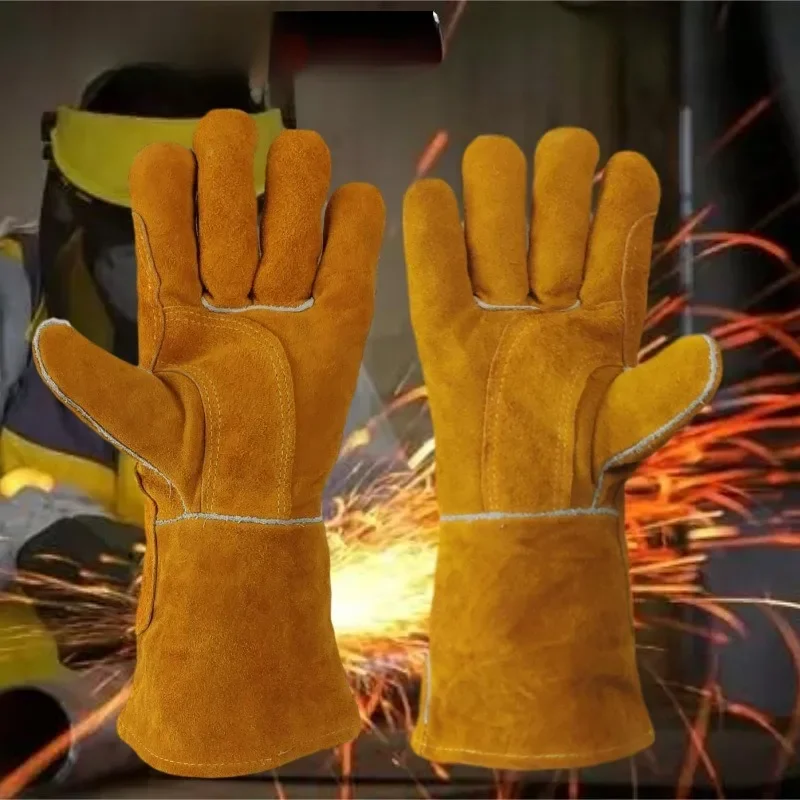 Extreme fire and heat resistant gloves, leather with kevlar stitching, perfect for fireplace, stove, oven, grill, welding