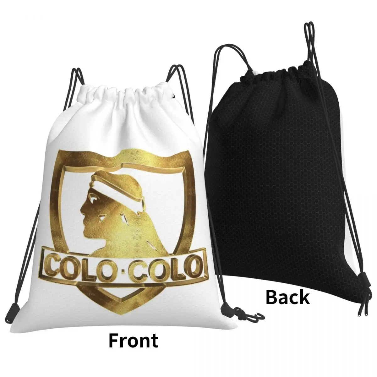

My Golden Santiago Football Colo Barra Brava Chile Backpacks Drawstring Bundle Pocket Storage Bag Book Bags for Travel Students