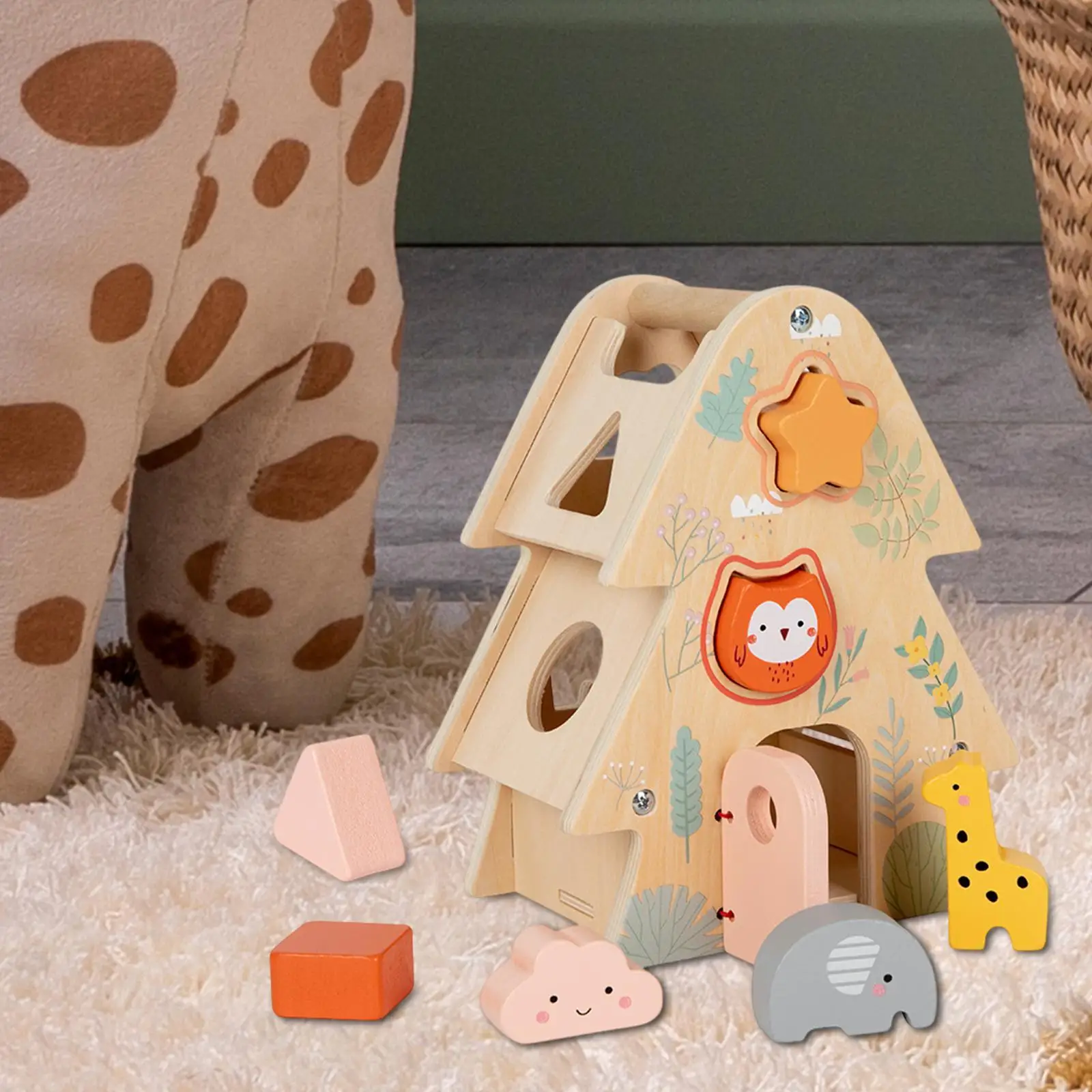 Blocs assortis, jouet d'apprentissage précoce, jouet classique en bois, forme de reconnaissance des couleurs