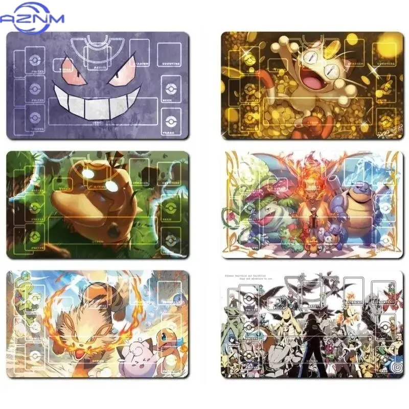 Epic Fire Pokemon & Ghost Pocket Monster Art Mouse Pad, Non-Slip Waterproof PTCG Battle Playmat For Desk