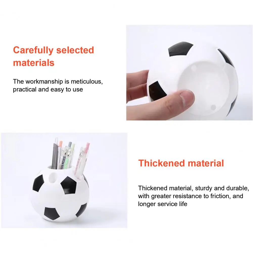 كرة القدم حامل قلم كرة القدم شكل صندوق تخزين من البلاستيك منظم سطح المكتب للأقلام قلم رصاص فرش ماكياج اللوازم المكتبية