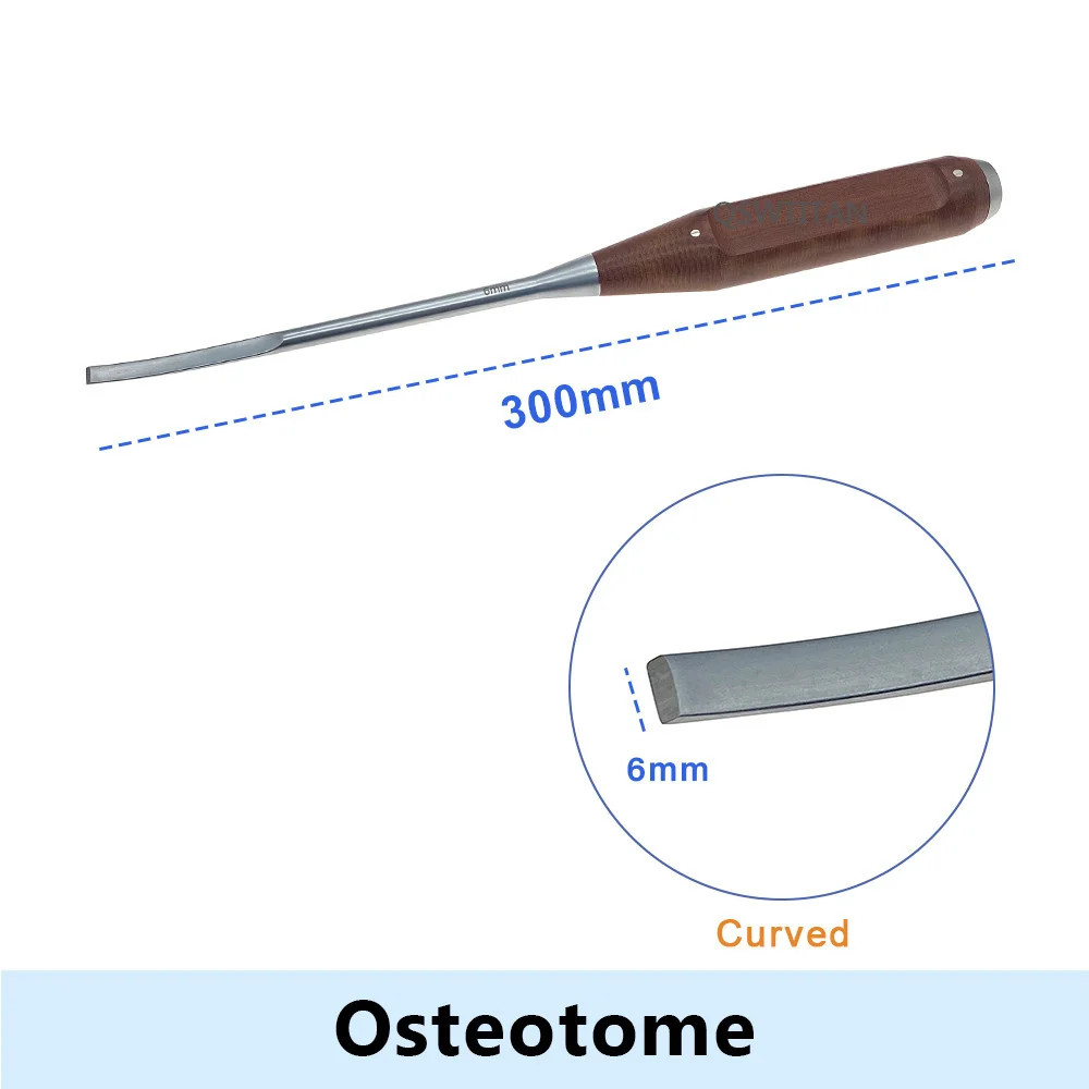 Bone Knife Bone Osteotomes 6mm-20mm Curved Autoclavable Veterinary Orthopedic Surgical Instruments