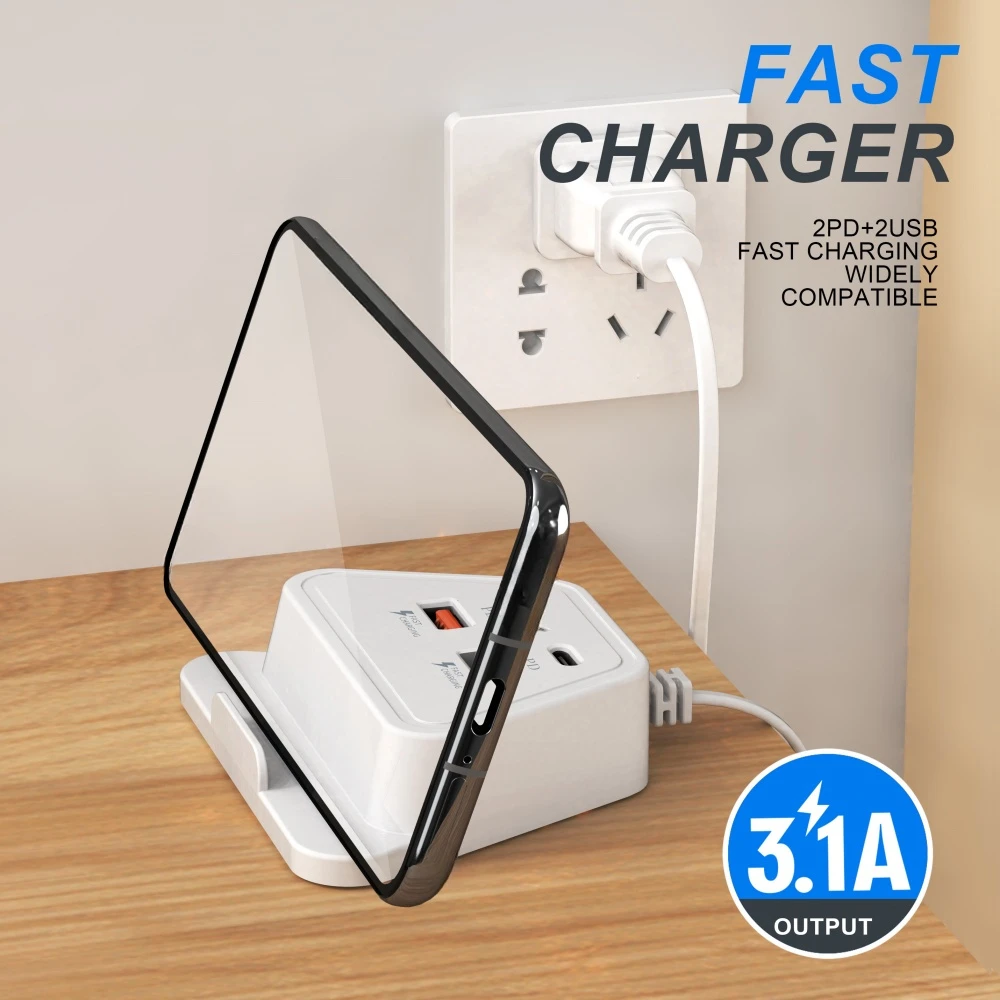3.1A USB Type C Charger PD Fast Charging Phone Charger Power Socket For iPhone 15 Samsung Xiaomi EU US Plug Quick Wall Charger