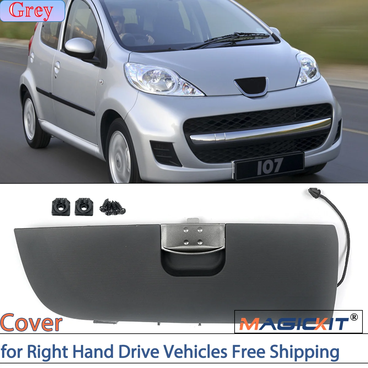 MAGICKIT RHD Glove Box Lid Cover for Toyota Aygo Peugeot 107 Citroen C1 2005-2015 for Right Hand Drive Vehicles Free Shipping