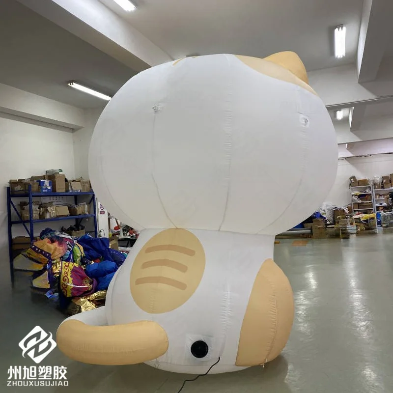 قطط لطيفة قابلة للنفخ، نماذج هوائية على شكل حيوانات، مع منفاخات، دعائم تزيين نشاط مركز التسوق في الهواء الطلق