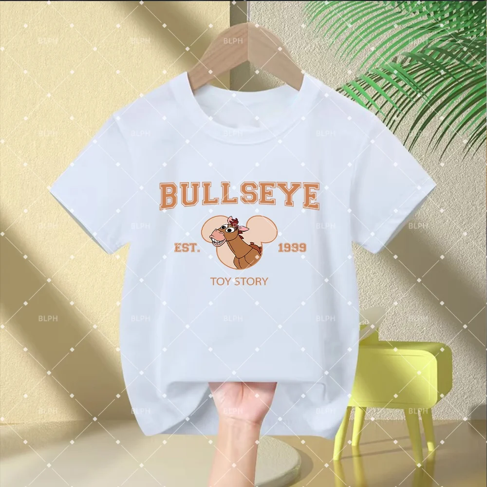

Милая футболка с изображением Буллзайра из «Истории игрушек» в винтажном стиле, забавная и очаровательная футболка с мультяшным конем для мальчиков и девочек