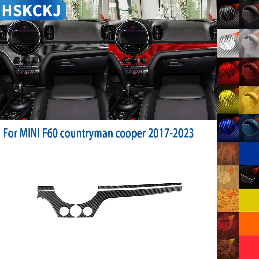 

For MINI F60 countryman cooper 2017-2023 Real Soft Carbon Fiber Sticker LHD Car Central Control AC Outlet Interior Accessories