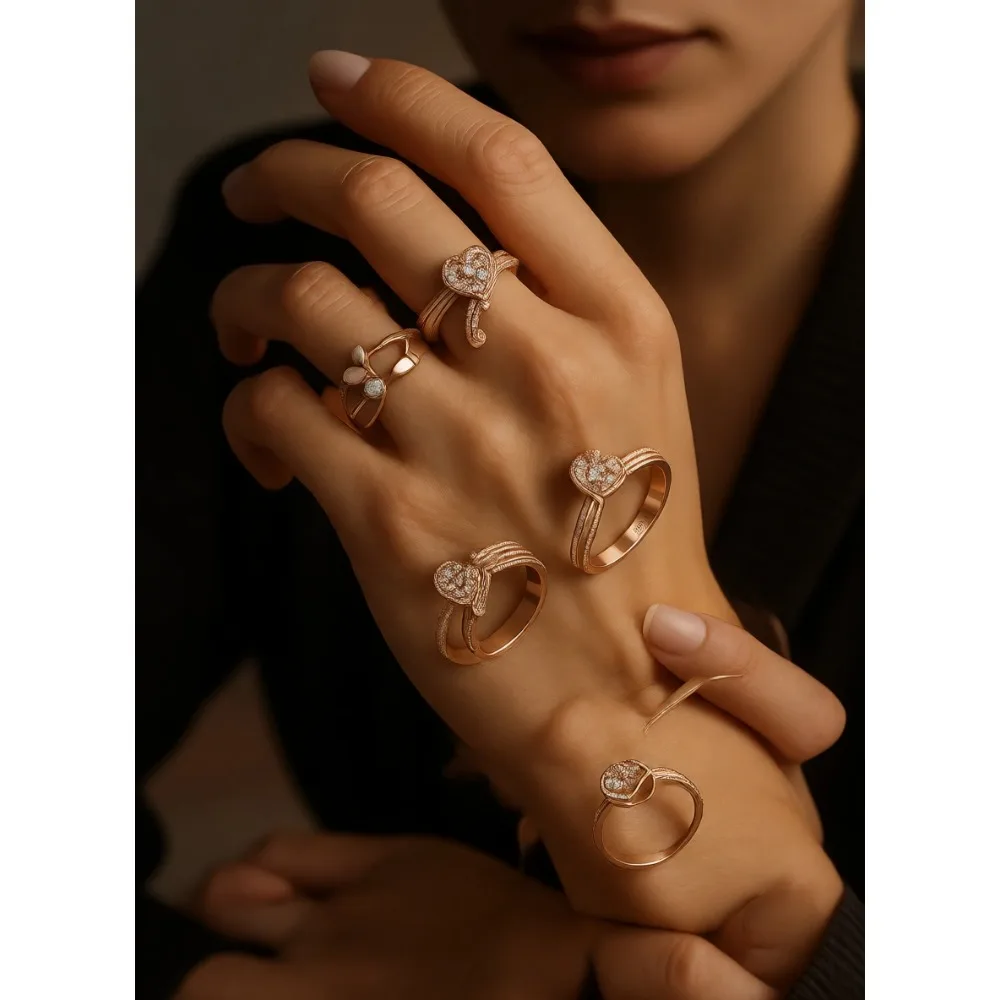 

Позолоченные кольца из стерлингового серебра 14 карат для женщин с кубическим цирконием, обручальные кольца-обнимашки, узел бесконечной любви