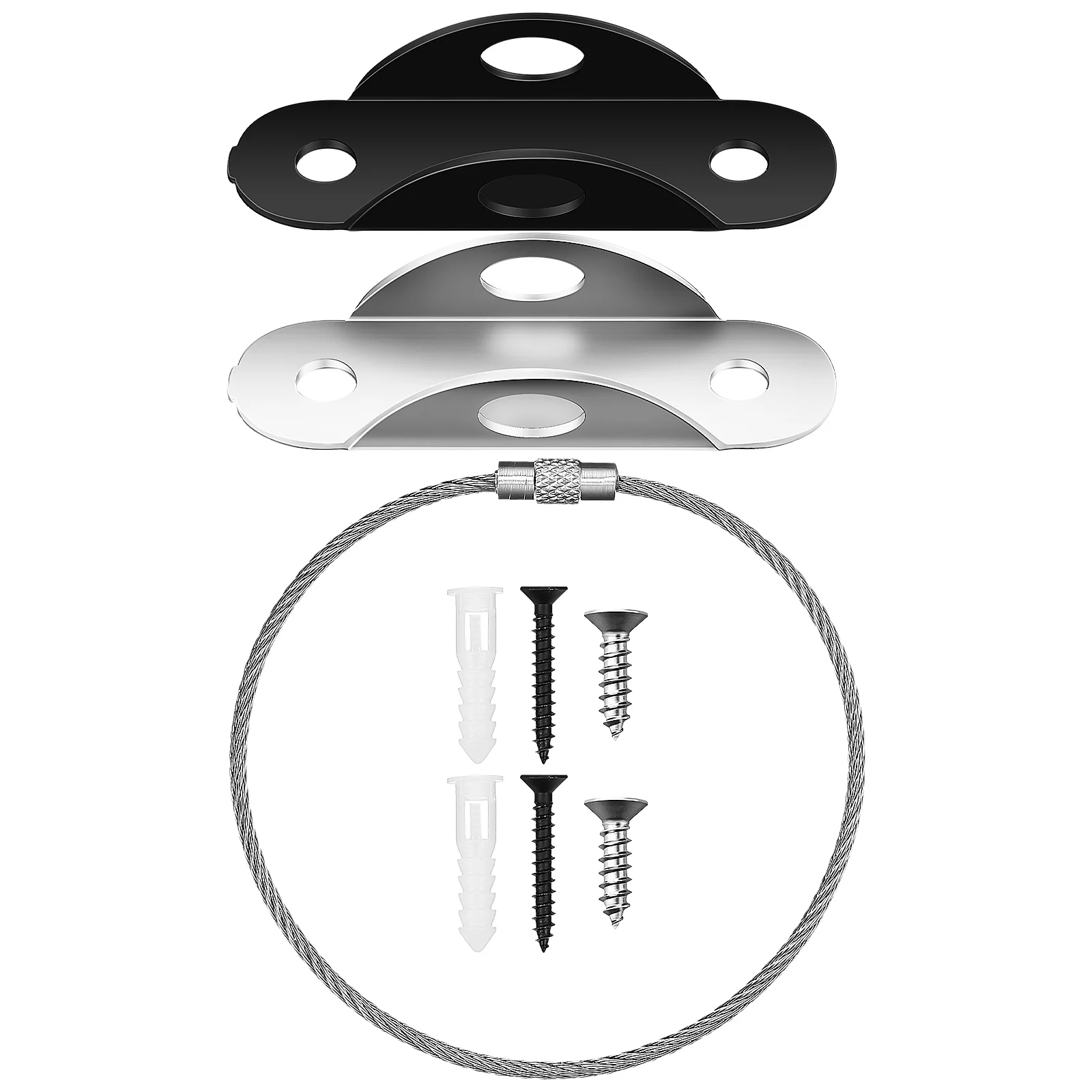 

2 pcs Anti Tip Kit Furniture Safety Straps Stainless Black Widened Dresser Cabinet Bookshelf Anchor Wall Mount Secure