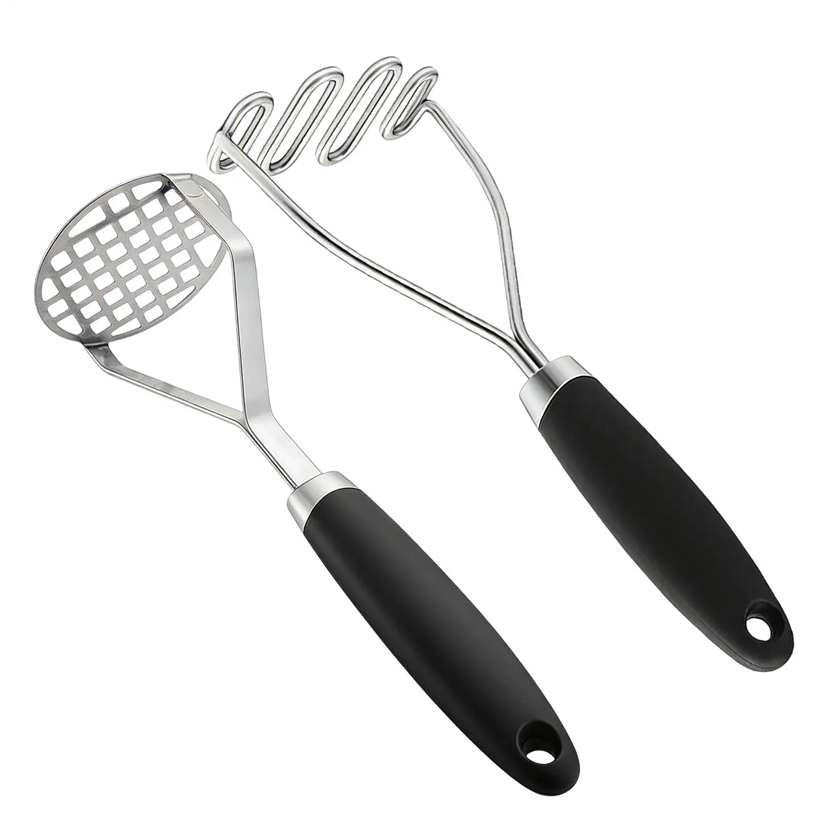 Triturador de patatas hervidas de acero inoxidable de calidad alimentaria, compactador de puré de patatas para hacer puré de patatas, puré de tomate y comida para bebés