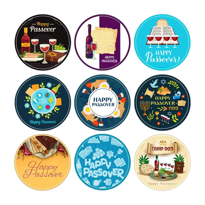 Happy Passover Sticker Party supplies Jewish Holiday Party gift bags decorated with Happy Passover label sticker party gifts