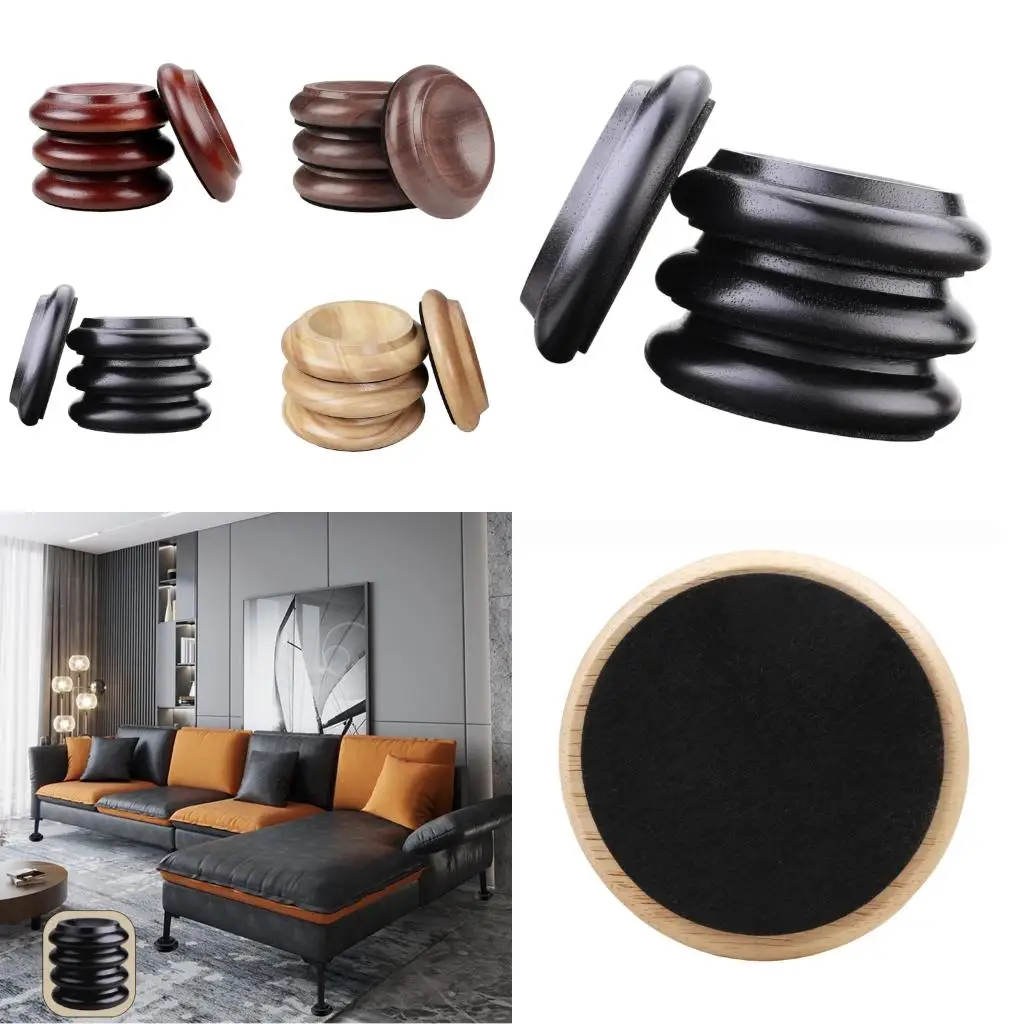 Q39E Wheel Support Cups for Pianos and Heavy Furniture Set of 4 with Centered and Floor Buffer Pad Daily