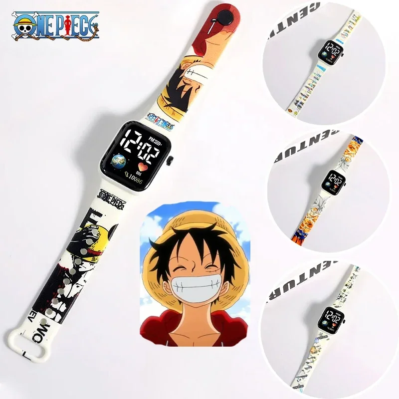 ONE PIECE Luffy LED Sports Watches Silicone Smart Watch for Children Men and Women Cute Anime Electronic Wrist Watches Kids Gift