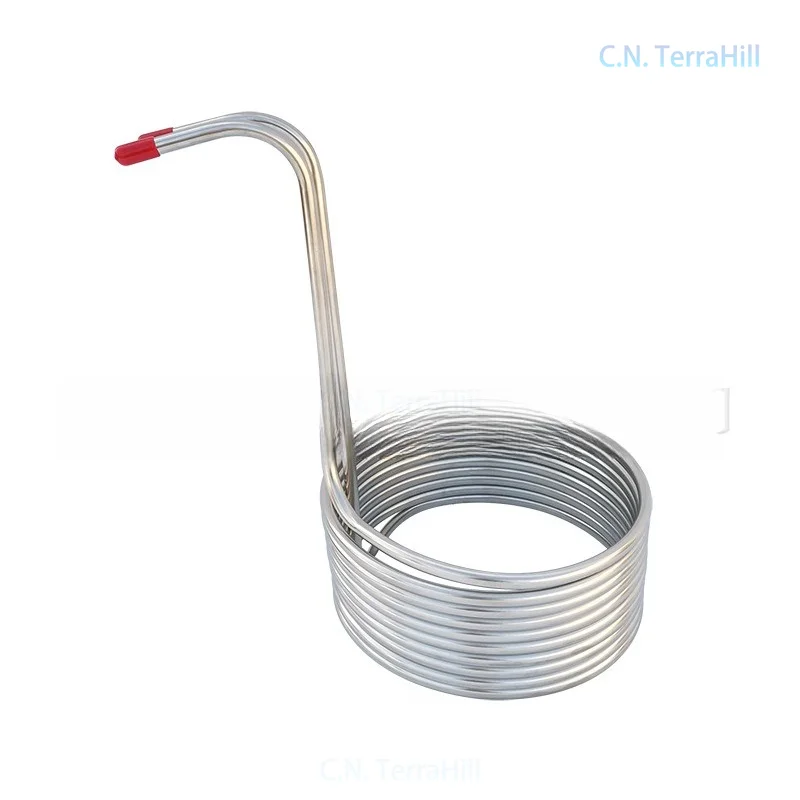304 Stainless Steel Beer Chiller with Fittings, Immersion Wort Cooling Coil for Homebrewing Rapid Cooling