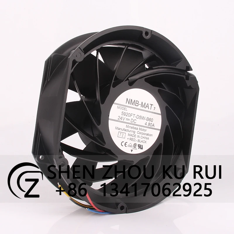 Case Fan for NMB-MAT7 5920FT-D5W-B60 172*150*50MM 24V 4.8A High Airflow Inverter Cooling Fan