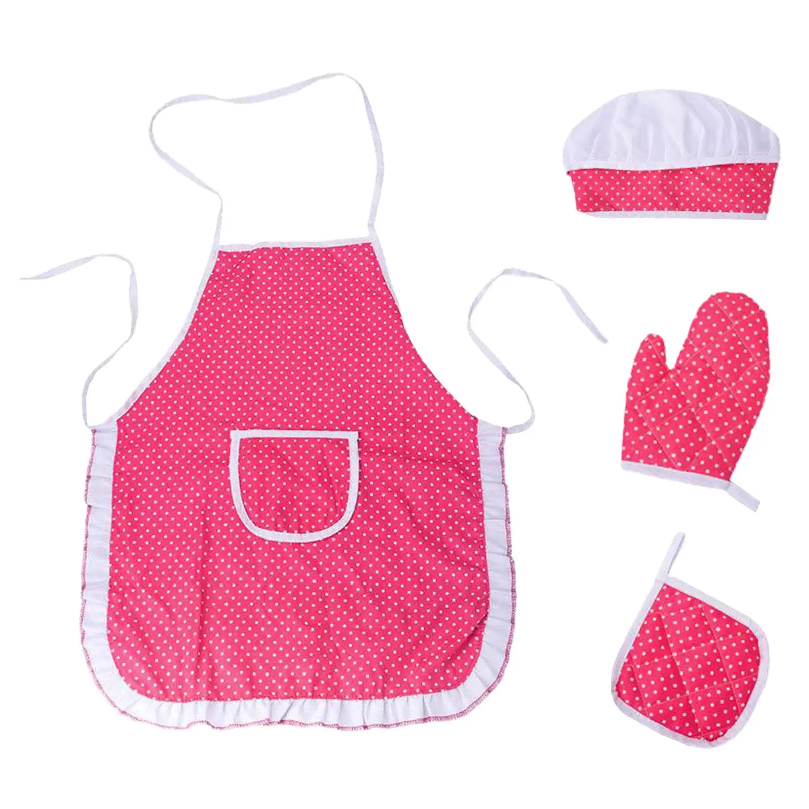 4pcs Child Chef Dress Up Apron Chef Hat Children Simulation Games