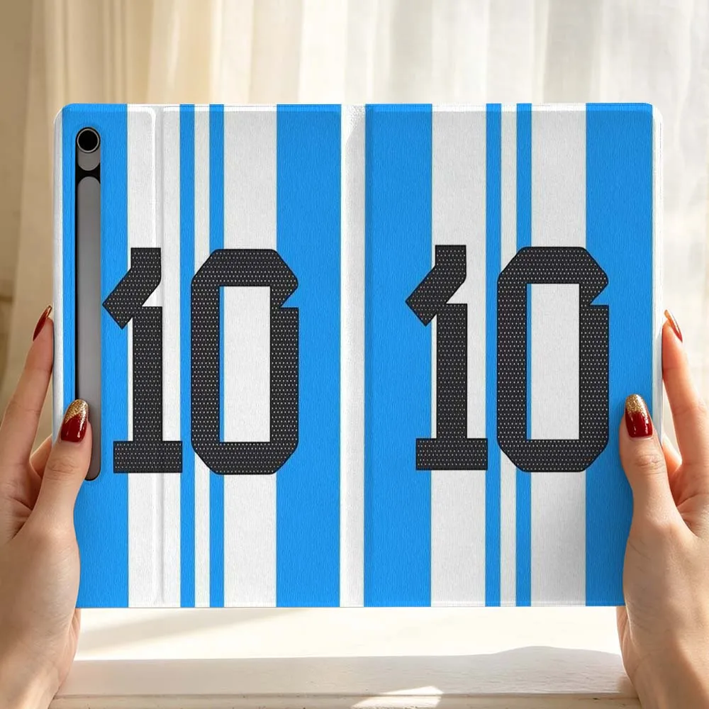 Jersey Number 10 For Samsung Galaxy Tab S11 S10 S9 S8 S7 S6 A9 A8 A11 Lite FE Plus Pen Tray Tablet Case Soft